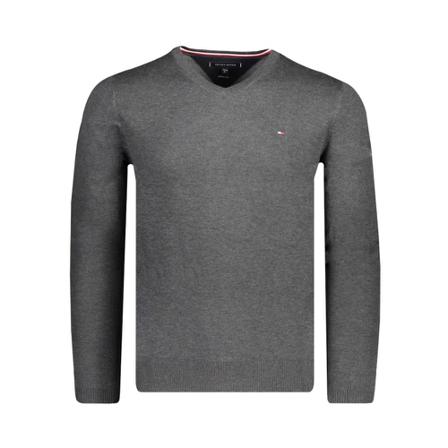 Tommy Hilfiger V-neck Trui , Grijs , Heren , Maat: XL