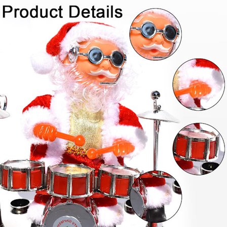 Elektrisk julemand med vintage saxofon, dansende musik, julepynt, gave til børn