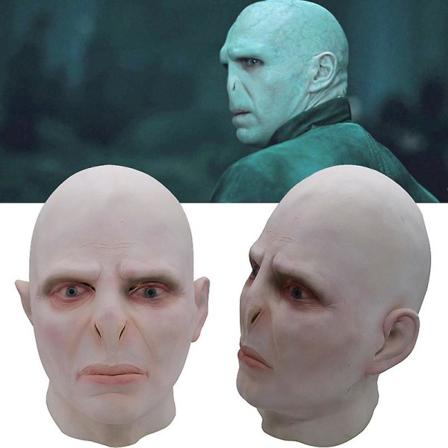 Harry Potter Lord Voldemort Cosplay Latex Hode Mask Halloween Skrekk Bald Prop Face Cover Hodeplagg Karneval Fest Fancy Dress Up Prop Voldemort