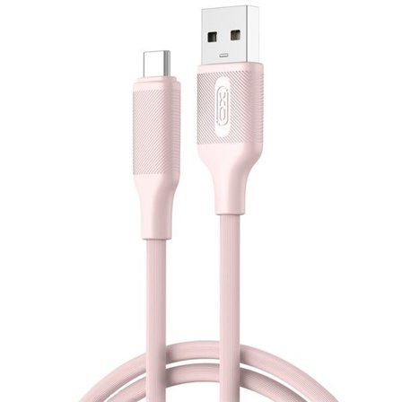 XO USB till USB-C-Kabel 3A 1m - Rosa