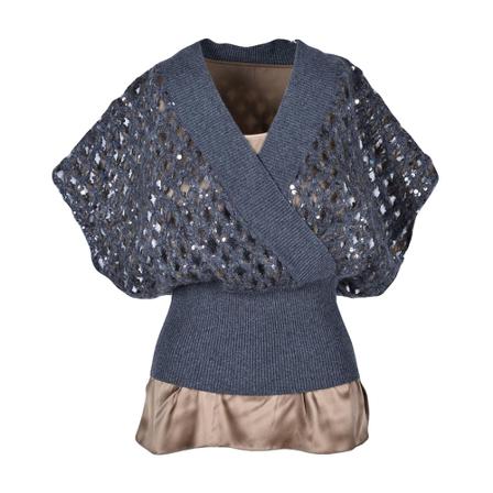Brunello Cucinelli, Women Black / Gray Sweater Zwart, Dames, Maat:L