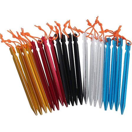 20 Pak Teltsøm Aluminium Legering Pinde med Taske (5 Farve Mix)