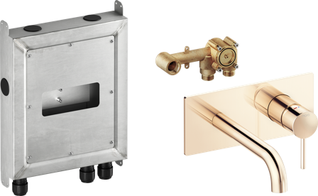 Mora INXX II 275200.60 Tvättställsblandare för inbyggnad, komplett Polerad mässing, Badrum