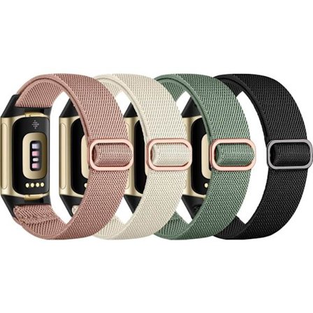 4-pack armband Kompatibelt med Fitbit Charge 5 - Mjukt, Andningsbart Sportarmband