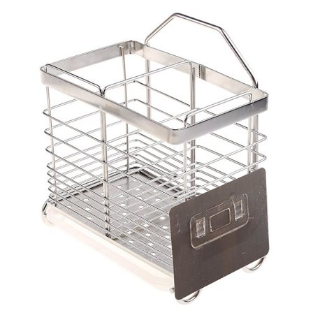 Bestikholder Dræn Spiseskeer Gaffler To Slots Kvadratisk Spisepindebur Hjem Køkken Opbevaring Værktøj Forbrugsvarer