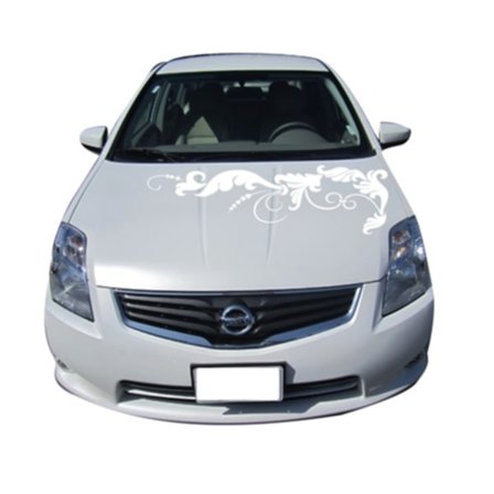 Floral Vit Bildekor BilDekal