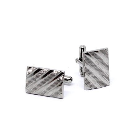 Manschettknappar Rectangle Striped - Guld / Silver