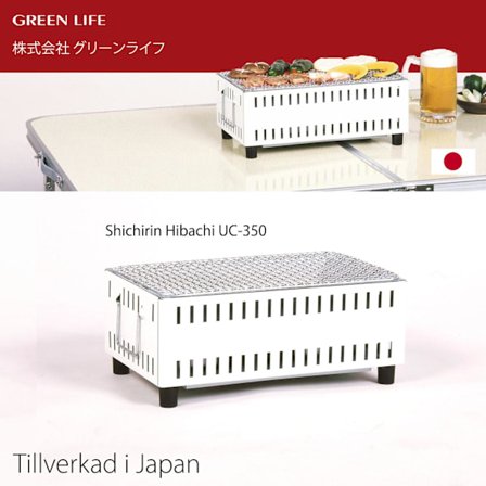 Green Life Japansk Bordgrill Yakitori Grill Hibachi Hvid