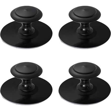 Pakke Selvklæbende Skuffesknopper, Skabshåndtag, Rustfrit Stål Håndtag til Køkkenskabe, Skuffer, Aftagelige og Klæbende uden Boring (Sort