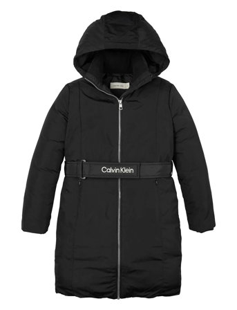 Calvin Klein Classic Belted Coat - Black - 128