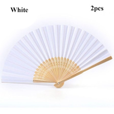 2stk Børn Sommer Vifte Blank Papir Vifte HVID
