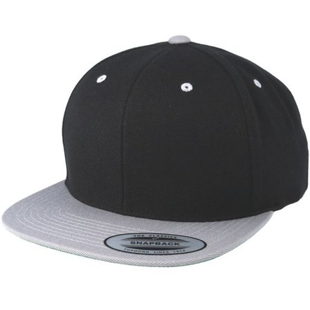 Yupoong - Svart snapback Keps - Classic Black/Silver Snapback @ Hatstore
