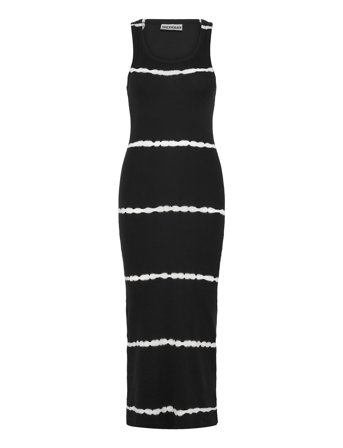 Weekday Close Fitted Rib Dress Tie Dye - Black - S