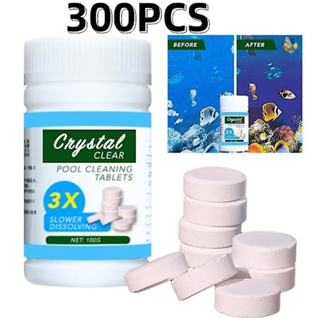 300 stk klortabletter multifunksjonell øyeblikkelig desinfeksjon for svømmebasseng badekar spa