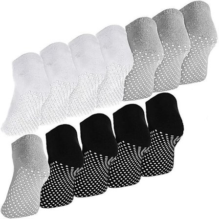 Par Antiskli Klebrige Sokker Pilates Yoga Barre Antiskli Sokker for Barn Kvinner Menn