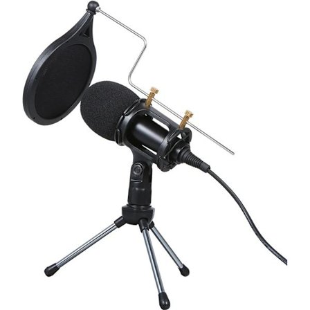 Kablet kondensatormikrofon Audio 3,5 mm Studiomikrofon Vokalinnspilling KTV Karaoke Mikrofon med stativ for PC-telefon