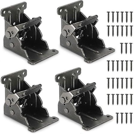 4 stk. selvlåsende sammenleggbart hengsel 90, sammenleggbar brakett, usynlige sammenleggbare hengsler, låsende forlengelsesbord stålplate 