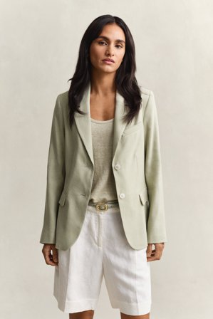 GANT Damen Stretch-Blazer aus Leinen (38) Beige
