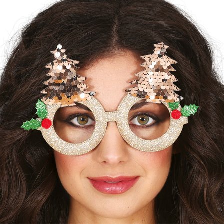 Glitrende Briller med Juletrær