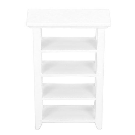 1 12 Dockskåp Display Hylla Trä Miniatyr Vardagsrum Vit Bokhylla Möbel Modell Dekoration