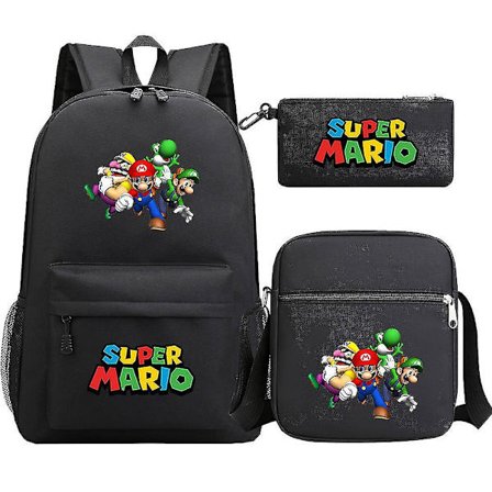 Super Mario Ryggsäck - Tonåringar, Flickor, Pojkar - Kawaii, Student - Vattentäta Skolväskor i Canvas - 3 st - Laptop Mochilas Rucksacks 8
