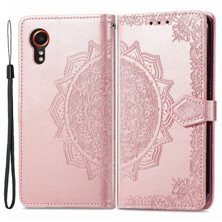 Mandala Samsung Galaxy Xcover 7 etui i lær - Rose Gull