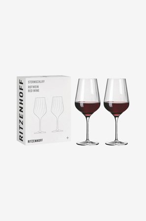Rödvinsglas Sternschliff 2-pack - Ritzenhoff - Transparent - Vinglas - Från Homeroom