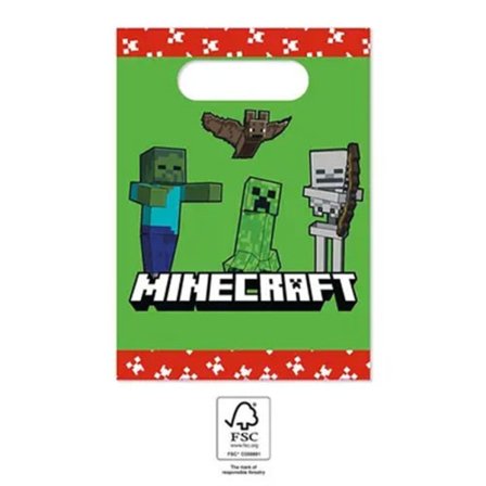Minecraft gröna presentpåsar i papper, 4-pack