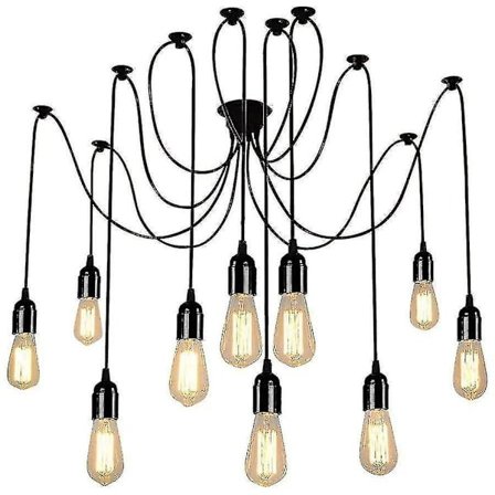 Lampa 10 Lampa Spider Taklampa Ljuskrona Multi Lampa Antik Edison Lampskärm