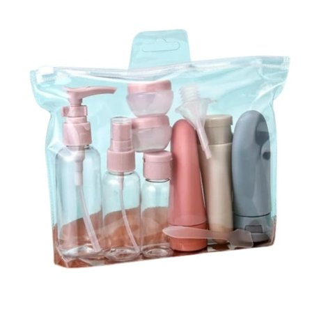 11 bitar resor påfyllningsbar flaska set tom behållare portabel kosmetik lotion toner spray schampo kräm