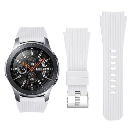 Samsung Galaxy Watch (46mm) erstatnings urrem i silikone ned stribet tekstur - Hvid White