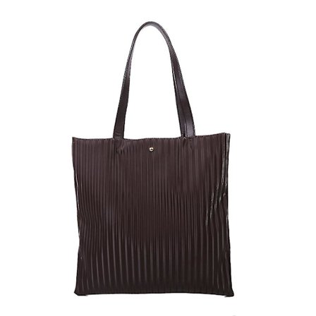 Mote Kvinner Håndveske Pu Lær Lett Skulder Bag Plissert Tote Bag