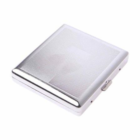 Silvrigt cigarettetui i metall, bärbart cigarettetui, 20-pack cigarettetui i metall, cigarettetui i rostfritt stål, cigarettetui med