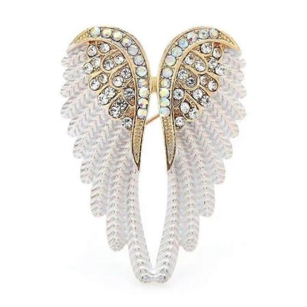 Guldvingar Strass Brosch Kostym Korsage Nål Dam One Size Vit