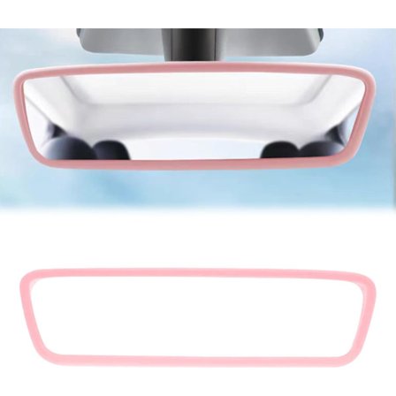 Silikone ramme til bakspejl til bil, kompatibel med Tesla Model 3/Y, bakspejlsdæksel, pink biltilbehør