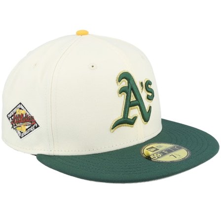 New Era - MLB Weiss Fitted Cap - Oakland Athletics Polka Dot 59FIFTY Cc Chrome/Dark Green Fitted @ Hatstore