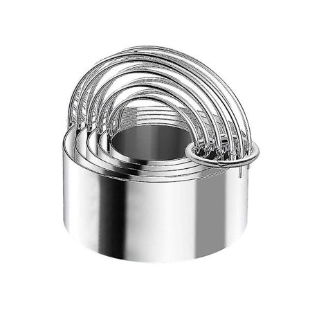 Kakform med handtag, rostfritt stål, rund cirkelform, bakform (1 set (5 st))
