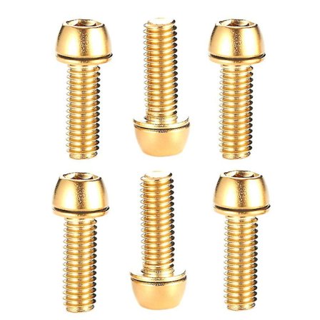 6 stk. Titanbelagte Farvede Skruer Bolte M5*18mm til Mountainbike Styr