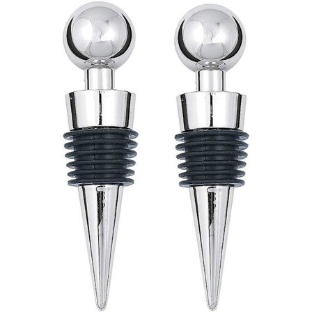 Sæt med 2 rustfrie stål propper til rødvin