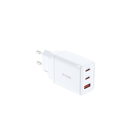 Laddare GaN 65W - D-Link - DCP-651 - 2 USB-C & 1 USB-A - Utbytbara kontakter - PD 3.0 & QC 4.0