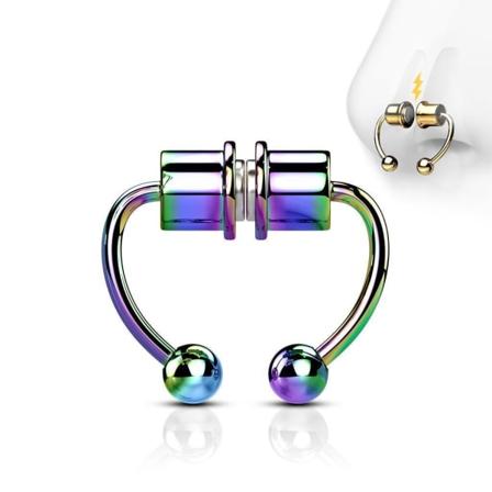 Hästsko Formad "fake" Magnetisk Septun 1 316L Stål (5 Val) Multicolor
