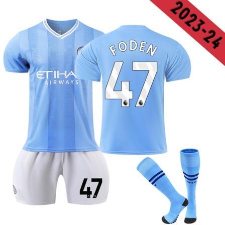 23-24 Manchester City hjemme fotballdrakt for barn nr. 47 FOT 8-9 Years