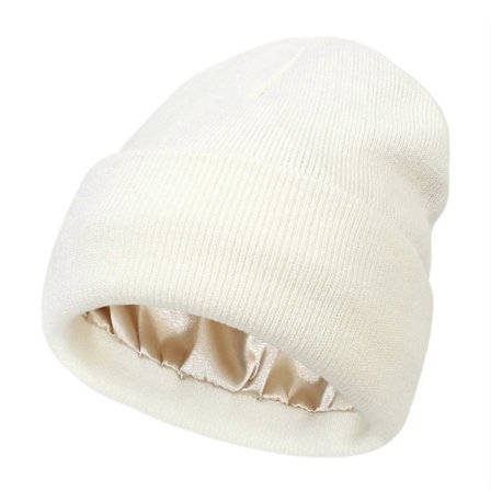 Unisex satengforet antistatisk beanie-lue for kvinner vinter silke fôr slouchy varm brettet skullies utendørs lue