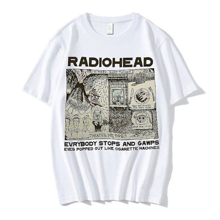 Vintage Radiohead T-shirt Hip Hop Engelskt Rockband T-shirts Herr Dam