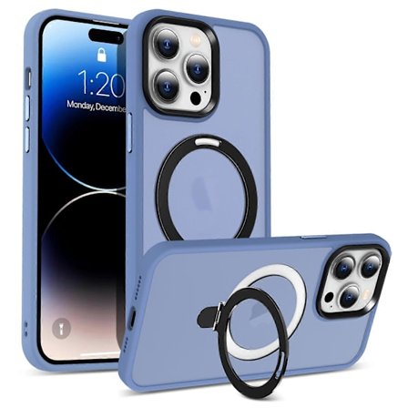 For iPhone 14 Pro Max Magnetisk Ring Støtte Telefondeksel PC+TPU Telefondeksel Kompatibel med MagSafe