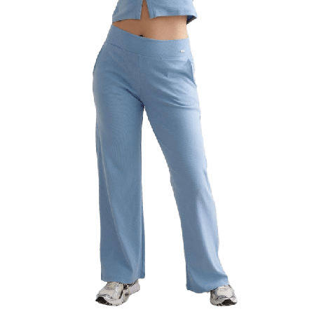 aim'n Blue Mist Ease Ribbed Wide Pants Underdelar Dam Blå M