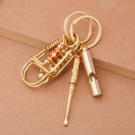 Nyckelring i mässing Birdie-nyckelring 8 8