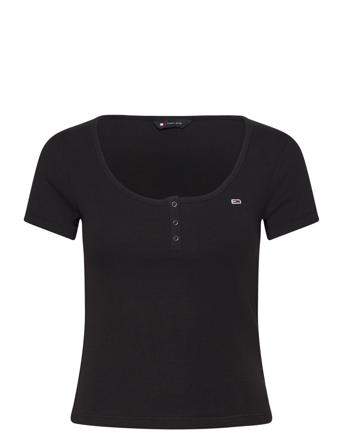 Tjw Slim Henley Top Ss Black Tommy Jeans