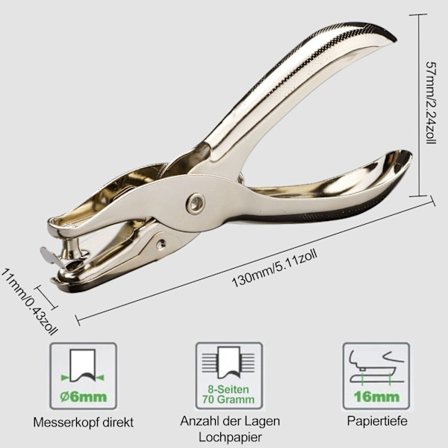 Enkelt Hulstans, 6mm Rund Stans, Metal Stans, Præcision Stans, Håndstans, Enkelt Hulstans, Til Papir, Fotos, Tillykke