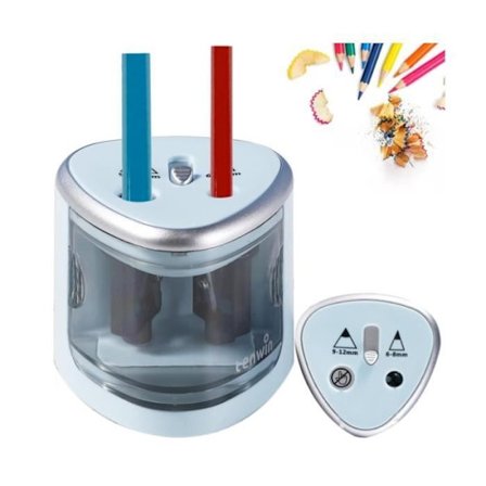 (Elektrisk Blå) Elektrisk Blyantspidser - Elektrisk Blå - Automatisk - 2 Huller - Kompakt - Sikker